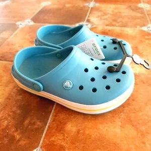 Kids turquoise teal crocs crocband clogs size M4 W6
